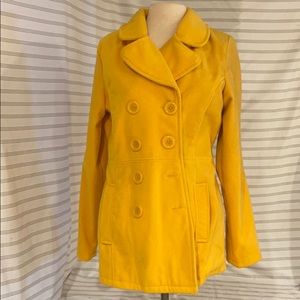 Women Mustard Long Coat Sz:Xlarge
